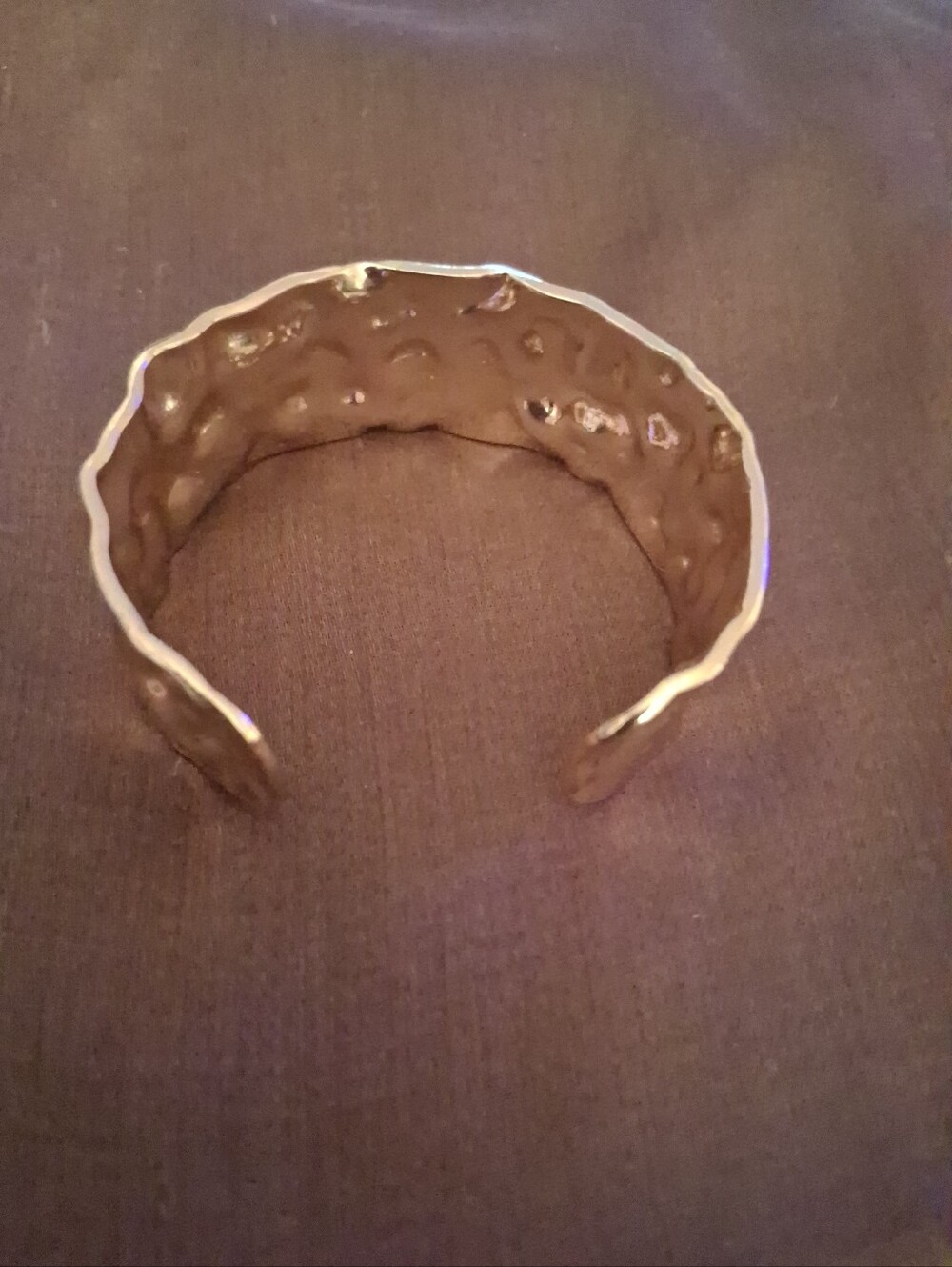 Gold Nugget Textured Cuff Bracelet – Women Jewelry - Picture 2 of 3